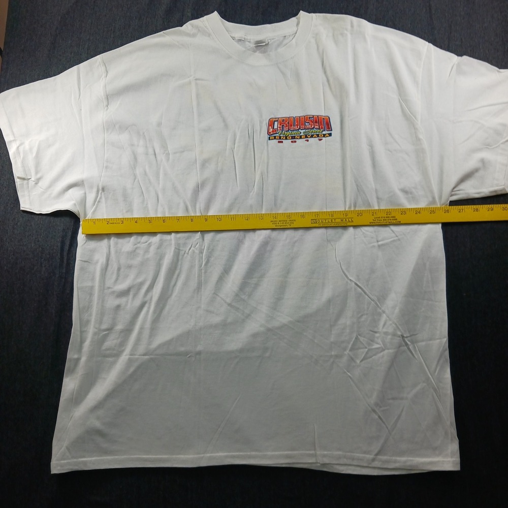 Gildan Mopar Invades 2017 Cruisin Reno Nevada Car Show Graphic T-Shirt White 3XL - Picture 8 of 9